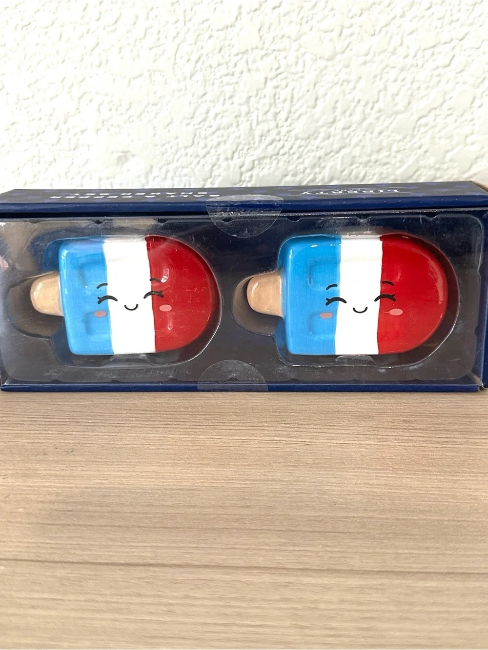 Patriotic Red White & Blue Popsicle Salt and Pepper Shakers